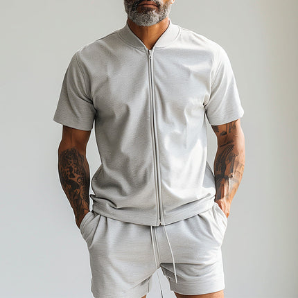 Men's Casual Solid Color Activewear Set | Comfortable Sports Suit | Relaxed Fit | Breathable Fabric | Versatile Gym & Everyday Wear | Monochrome Design