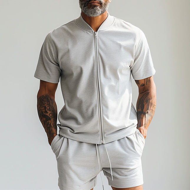 Men's Casual Solid Color Activewear Set | Comfortable Sports Suit | Relaxed Fit | Breathable Fabric | Versatile Gym & Everyday Wear | Monochrome Design