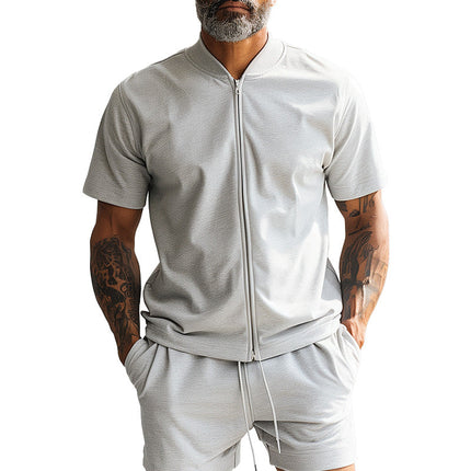 Men's Casual Solid Color Activewear Set | Comfortable Sports Suit | Relaxed Fit | Breathable Fabric | Versatile Gym & Everyday Wear | Monochrome Design