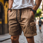 Men's Casual Cargo Shorts | Brown | Summer Cool | Relaxed Fit | Multiple Pockets | Mid-Rise Waist | Lightweight Breathable Cotton Blend | Versatile Stylish丨For Hiking Travel Barbecue