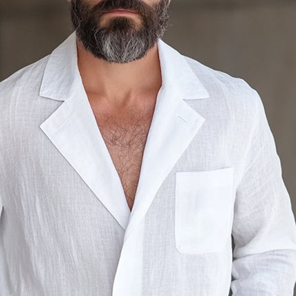 Men's Blazer | Cotton Linen Blend | Loose Fit | Lightweight | Breathable | Casual to Semi-Formal Wear | Versatile Style | Multiple Colors Available