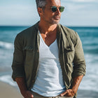 Men's Army Green Long Sleeve Shirt | Classic Cotton Dress Shirt | Casual & Business Casual Style | Spring & Autumn | Button Cuffs | Versatile Fit | Sizes S-3XL