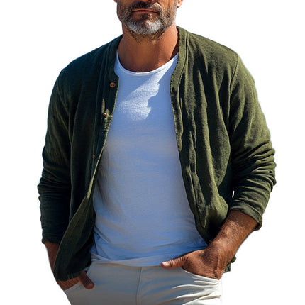 Men's Corduroy Shirt | Army Green | Classic Fit | Full-Length Sleeve | Spring Autumn Fashion | Textured Rib | Casual Versatile Layer | Size S-3XL | Elegant Earth Tones | Soft Comfort | Tailored Silhouette