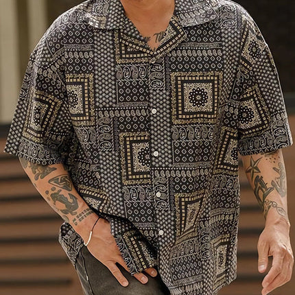 Men's Casual Summer Shirt | Loose Fit Short Sleeve | Printed Fashion | Relaxed Collar | Breathable Lightweight Fabric | Versatile Fun Patterns | Sizes S to 3XL | Ideal for Beach Barbecues & Park Strolls