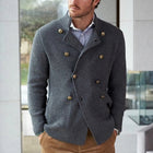 Men's Double-Breasted Knitted Cardigan | Dark Grey | Spring & Autumn Fashion | Casual & Smart-Casual Outerwear | Versatile Wardrobe Staple | Sizes S to 3XL | Comfortable & Lightweight | Elegant Men's Sweater