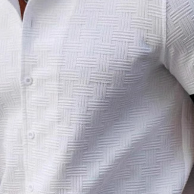 Men's Slim Fit Retro Shirt | Contrast Jacquard Patterns | Elegant Lapel Collar | Short Sleeves | Versatile Styling | High-Quality Fabric | Casual & Formal Wear | Modern Vintage Style | Size Options Available