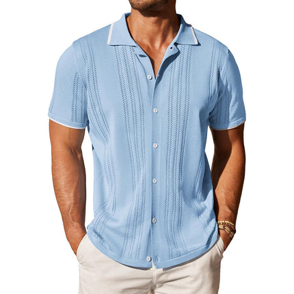 Men's Polo Shirt | Knitted Short Sleeve | Single-Breasted Design | High-Quality Fabric | Versatile Style | Variety of Colors | MTA1849C2X