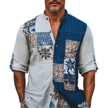Men's Bohemian Long Sleeve Shirt | Vibrant Artistic Prints | Lightweight Breathable Fabric | Button Down | Intricate Patterns | Versatile Casual Style | Perfect for Jeans & Chinos | Unique Fashion Piece