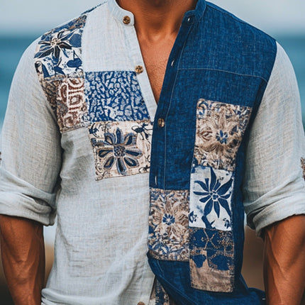 Men's Bohemian Long Sleeve Shirt | Vibrant Artistic Prints | Lightweight Breathable Fabric | Button Down | Intricate Patterns | Versatile Casual Style | Perfect for Jeans & Chinos | Unique Fashion Piece