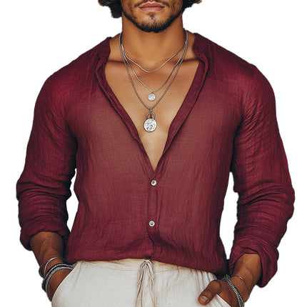 Men's Dress Shirt | Solid Color | Long Sleeve | Casual & Formal | Classic Design | Tailored Fit | Comfortable & Stylish | Versatile Wardrobe Essential | High-Quality Fabric