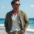 Men's Casual Shirt | Army Green | Cotton Linen Blend | Breathable Fabric | Full-Length Sleeves | Versatile Spring Summer Wardrobe | Sizes S-3XL | Chest Pocket | Curved Hem | Stylish & Comfortable