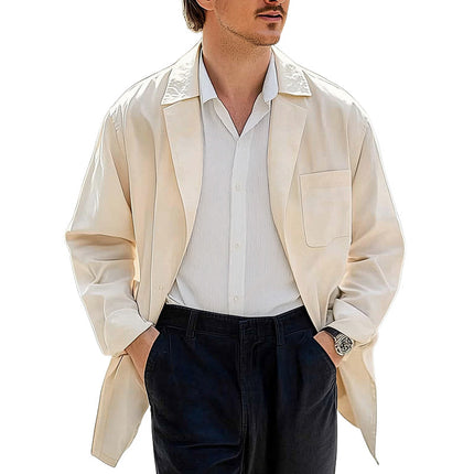 Men's Apricot Cotton Windbreaker | Spring & Autumn Lightweight Jacket | Breathable Outerwear | Full-Length Sleeves & Adjustable Cuffs | Durable & Stylish | Versatile Wardrobe Staple | Sizes S-3XL