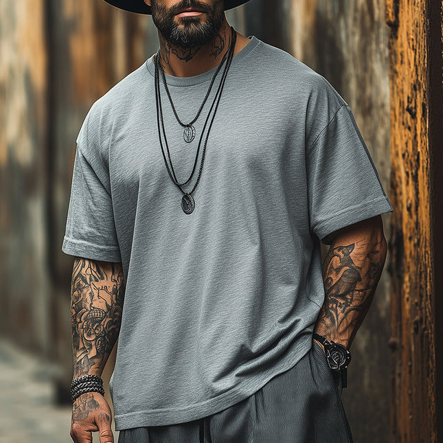 Men's Solid Color T-Shirt | Short Sleeves | Classic Design | Breathable Cotton Fabric | Casual & Comfortable | Versatile Wardrobe Essential | Durable Construction | Perfect for Any Season