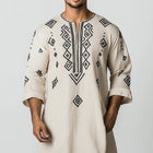 Men's Geometric Print Long Sleeve T-Shirt | Unique Modern Style | Comfortable Breathable Fabric | Relaxed Fit | Versatile Casual Wear | Ideal for Layering | High-Quality Material