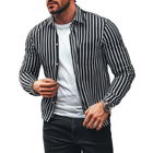 Men's Casual Striped Shirt | Classic Lapel Collar | Loose Fit | Long Sleeve | Versatile Style for Casual & Smart Outfits | Comfortable Fabric | Easy Care | Multiple Sizes Available | Ideal for All-Day Wear