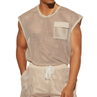 Men's Tank Top | Casual Mesh Spliced Design | Chest Pocket | Loose Round Neck | Breathable Fabric | Summer Essential | Versatile Fitness Wear | Easy Care | Multiple Sizes Available | Stylish & Comfortable