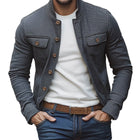 Men's Dark Grey Twill Button Jacket | Long Sleeve | Spring/Autumn Outerwear | Classic Fit | Versatile Timeless Design | Durable Fabric | Button Closure | Available in S to 3XL | Stylish Men's Coat