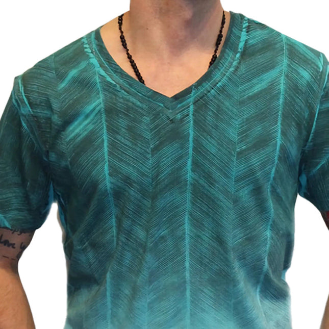 Men's V-neck Gradient T-shirt | Summer Casual | Gradient Print | Short Sleeve | Soft Cotton-Poly Blend | Versatile Style | Easy Care | Available in Sizes Small to 3XL | Perfect for Beach Outings & Casual Wear