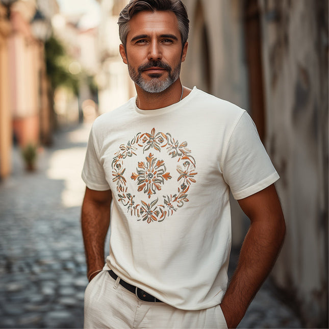 Men's Embroidered Cotton T-Shirt | Casual Short Sleeve Tee | Crew Neck | Premium 100% Cotton | Comfortable Relaxed Fit | Breathable Fabric | Easy Care | Versatile Style For Everyday | Sizes S-3XL