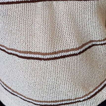 Men's Striped Jacquard Loose Knit Short Sleeve Sweater | Lapel Collar | Casual Wear | Soft Lightweight Fabric | Versatile Style | Multiple Sizes | Comfortable Fit