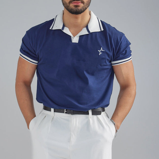 Men's Polo Shirt | Short Sleeve | Contrast Color | Breathable Fabric | Sports & Casual Wear | Classic Collar | Comfortable Fit