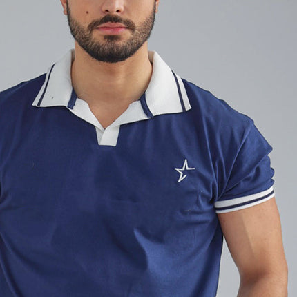 Men's Polo Shirt | Short Sleeve | Contrast Color | Breathable Fabric | Sports & Casual Wear | Classic Collar | Comfortable Fit