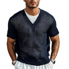 Men's Short Sleeve Sweater | Solid Color | Knitted V-Neck | Casual Semi-Formal Versatile Fit | Breathable Comfort | Classic Timeless Design