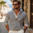 Men's Striped Hoodie | Classic Spring & Autumn Sweatshirt | Casual Wear | Soft Cotton Polyester Blend | Adjustable Hood | Kangaroo Pocket | Relaxed Fit | Sizes S-3XL | Easy Care | Timeless Layering Piece