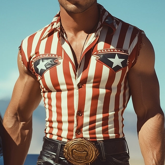 Men's Tank Top | Vintage Patch Design | Raw Edge Detailing | Comfortable Fit | Stylish Casual Wear | Rugged Nostalgic Appeal | Perfect for Everyday Outfits | High-Quality Materials | Unique Fashion Statement