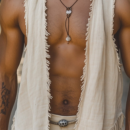Men's Fringe Open Front Vest | Casual Layering Piece | Unique Fringe Design | Comfortable High-Quality Material | Perfect for Casual or Semi-Formal Outfits | Versatile Style for Modern Men's Wardrobe