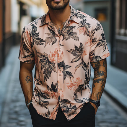 Men's Summer Hawaiian Shirt | Retro Print | Short Sleeve | Casual Button-Down | Lapel Collar | Breathable Cotton Blend | Vibrant Colors | Beachwear | Sizes S-3XL | Stylish Tropical Shirt for Men