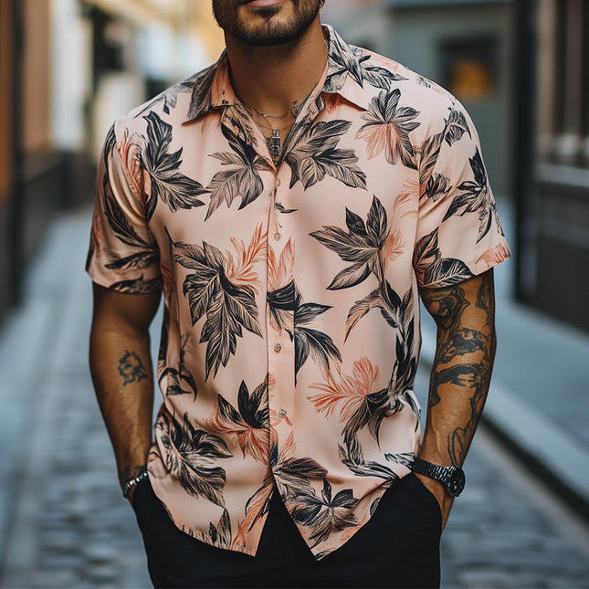 Men's Summer Hawaiian Shirt | Retro Print | Short Sleeve | Casual Button-Down | Lapel Collar | Breathable Cotton Blend | Vibrant Colors | Beachwear | Sizes S-3XL | Stylish Tropical Shirt for Men