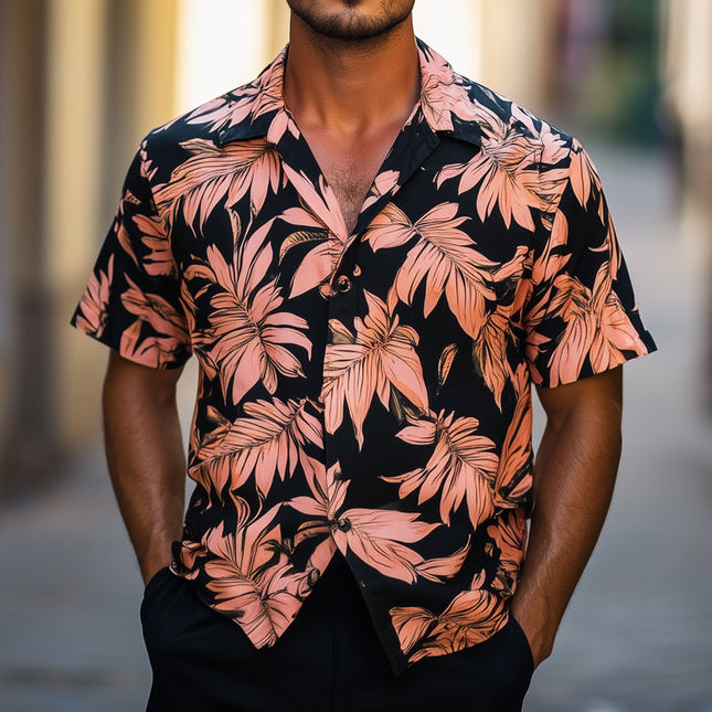 Men's Hawaiian Shirt | Retro Print | Short Sleeve Summer Casual | Breathable Cotton | Lapel Collar | Vibrant Tropical Patterns | Beach & Weekend Wear | Multiple Sizes Available