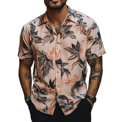 Men's Summer Hawaiian Shirt | Retro Print | Short Sleeve | Casual Button-Down | Lapel Collar | Breathable Cotton Blend | Vibrant Colors | Beachwear | Sizes S-3XL | Stylish Tropical Shirt for Men