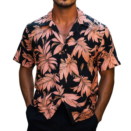 Men's Hawaiian Shirt | Retro Print | Short Sleeve Summer Casual | Breathable Cotton | Lapel Collar | Vibrant Tropical Patterns | Beach & Weekend Wear | Multiple Sizes Available
