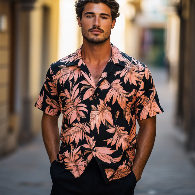 Men's Hawaiian Shirt | Retro Print | Short Sleeve Summer Casual | Breathable Cotton | Lapel Collar | Vibrant Tropical Patterns | Beach & Weekend Wear | Multiple Sizes Available