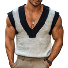 Men's Knitted Vest | Casual V Neck | Contrast Color Design | Slim Fit | Comfortable Layering | Premium Fabric | Versatile Style | Fashionable Casual Outings | Office Wear | Easy Care | Multiple Sizes Available