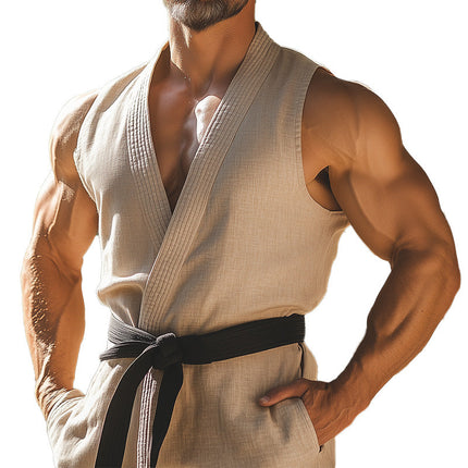 Men's Lace-Up Vest | Solid Color | With Adjustable Belt | Timeless Style | Versatile Outerwear | High-Quality Fabric | Contemporary Design | Casual or Formal Wear