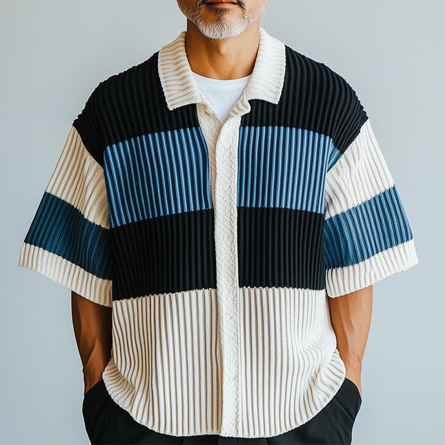 Men's Fashion Short Sleeve Knitted Shirt | Stylish Modern Design | Breathable Comfortable Fabric | Trendy Pattern | Versatile Wardrobe Essential | Tailored Fit | Durable Premium Material | Casual & Smart Looks