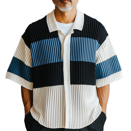 Men's Fashion Short Sleeve Knitted Shirt | Stylish Modern Design | Breathable Comfortable Fabric | Trendy Pattern | Versatile Wardrobe Essential | Tailored Fit | Durable Premium Material | Casual & Smart Looks