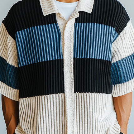 Men's Fashion Short Sleeve Knitted Shirt | Stylish Modern Design | Breathable Comfortable Fabric | Trendy Pattern | Versatile Wardrobe Essential | Tailored Fit | Durable Premium Material | Casual & Smart Looks