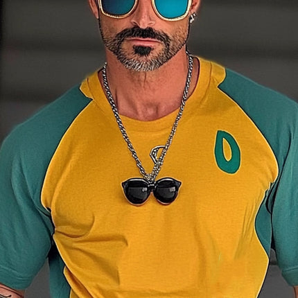 Men's Sports T-Shirt | Contrast Color Design | Short Sleeve | Round Neck | Breathable Fabric | Casual Activewear