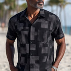 Men's Short-Sleeve Shirt | Cotton Linen Blend | Simple Printed Pattern | Lightweight & Breathable | Casual to Semi-Formal Wear | Durable Stitching | Summer Fashion | Comfortable Fit | Versatile Style