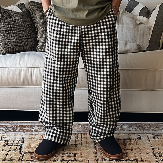 Men's Plaid Casual Pants | Spring Fashion | High-Quality Material | Stylish Design | Comfortable Fit | Versatile | Ideal for Casual Outings & Semi-Formal Events