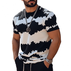 Men's Short Sleeve Knit Sweater | Contrast Color Jacquard | Round Neck Slim Fit | Casual Apparel | Stylish Comfort | Versatile Outfit | Trendy | Modern Wardrobe Essential