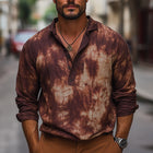 Men's Red Brown Tie-Dye T-Shirt | Summer Cotton Casual | Short Sleeve | Breathable Soft Fabric | Relaxed Fit | Versatile Style | Retro Contemporary Design | Sizes S-3XL | Perfect for Urban Exploring