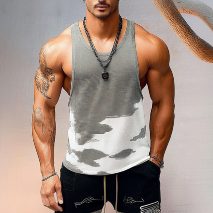 Men's Stylish Slim Fit Jacquard Knitted Tank Top | Modern U-Neck | Soft Durable Fabric | Versatile Casual Wear | Comfortable Stretch | Easy Care | Sophisticated Design | Perfect for Layering | Multiple Sizes