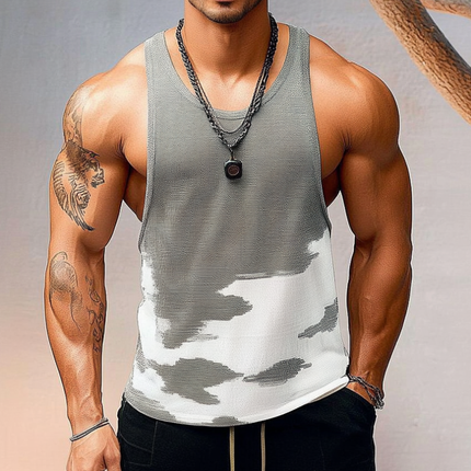 Men's Stylish Slim Fit Jacquard Knitted Tank Top | Modern U-Neck | Soft Durable Fabric | Versatile Casual Wear | Comfortable Stretch | Easy Care | Sophisticated Design | Perfect for Layering | Multiple Sizes