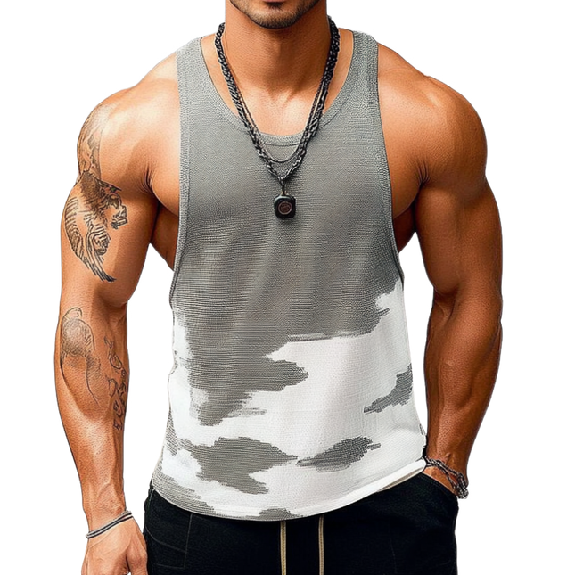 Men's Stylish Slim Fit Jacquard Knitted Tank Top | Modern U-Neck | Soft Durable Fabric | Versatile Casual Wear | Comfortable Stretch | Easy Care | Sophisticated Design | Perfect for Layering | Multiple Sizes
