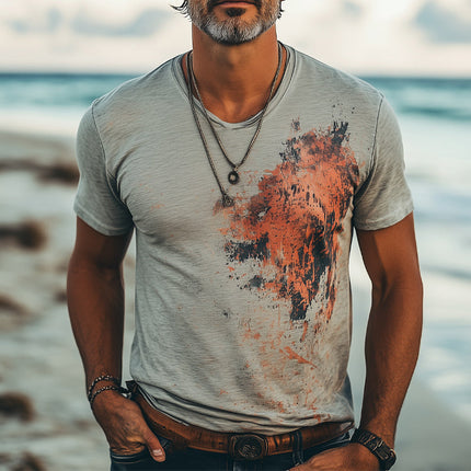 Men's Slim Fit T-Shirt | Comfortable Stretch Fabric | Trendy Printed Design | Short Sleeve Casual Top | Breathable Cotton Blend | Versatile Style | Sizes S-3XL